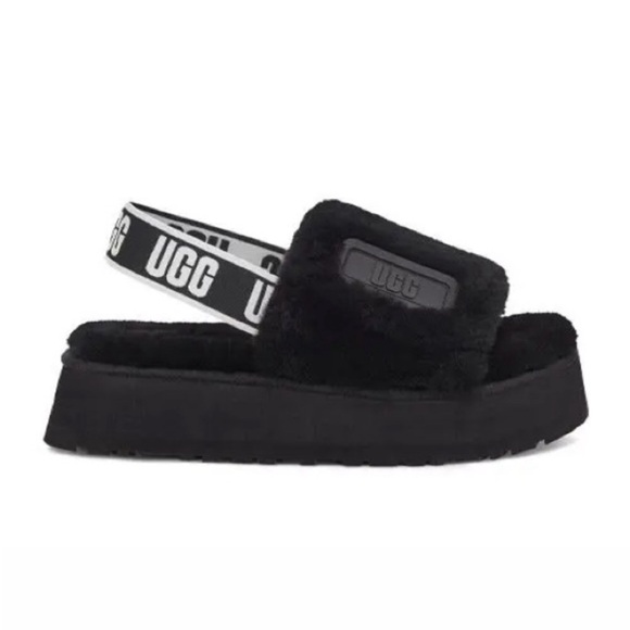 UGG Women's Disco Slide Black& White 8 - Picture 1 of 8